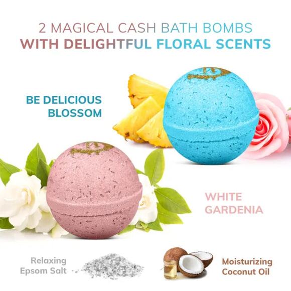 2 Bath Bombs with Money Surprise - Prize up to $100 - Picture 2 of 7